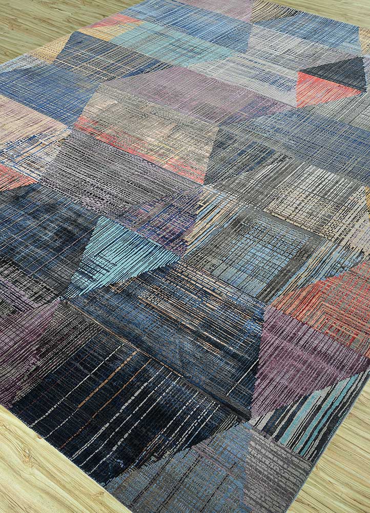 unstring by kavi multi wool and bamboo silk Hand Knotted Rug - FloorShot