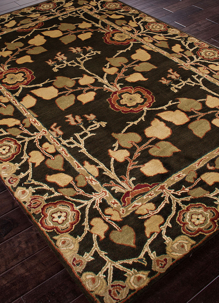 mythos beige and brown wool Hand Tufted Rug - FloorShot