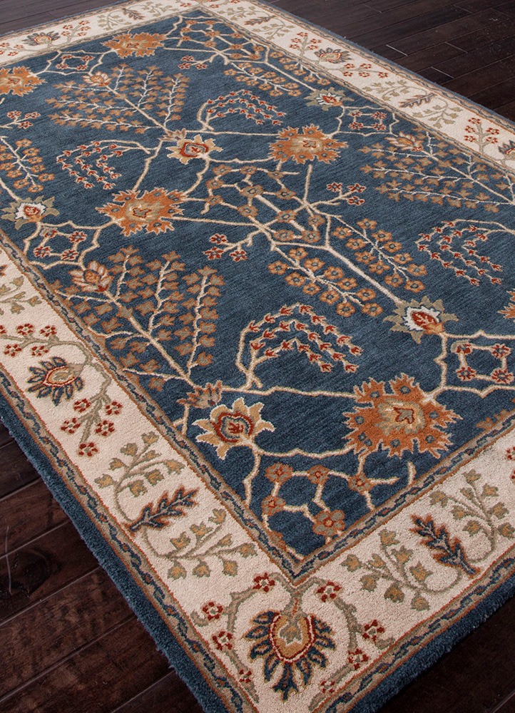 kasbah blue wool Hand Tufted Rug - FloorShot