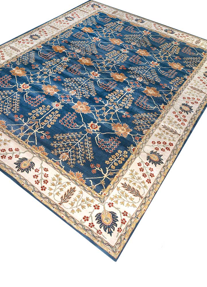 kasbah blue wool Hand Tufted Rug - FloorShot