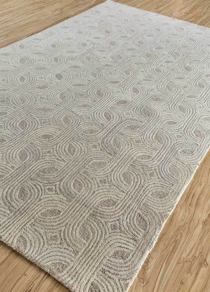 pathways beige and brown wool Hand Tufted Rug - FloorShot