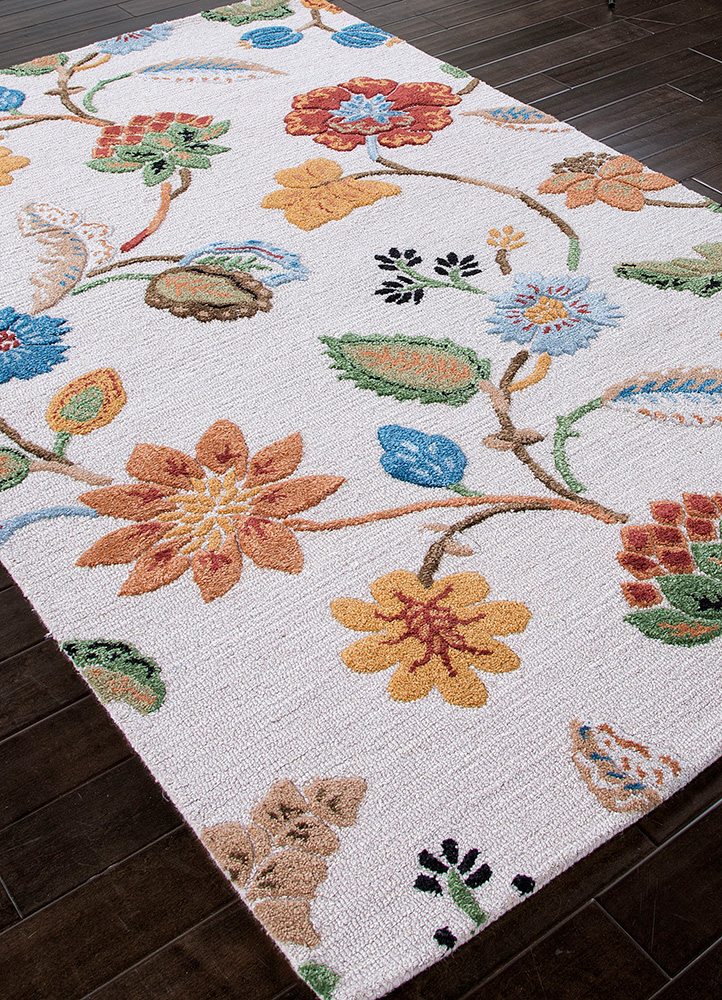 hacienda ivory wool and viscose Hand Tufted Rug - FloorShot