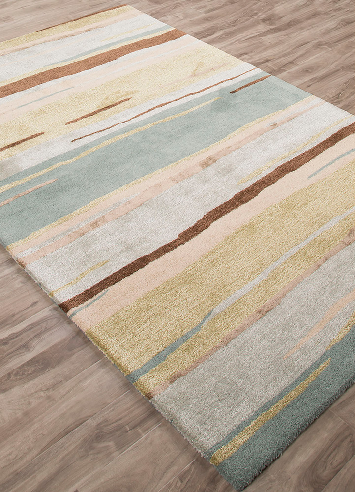 genesis green wool and viscose Hand Tufted Rug - FloorShot