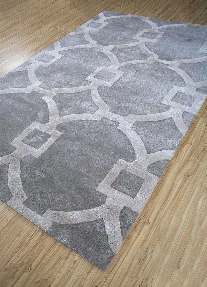 contour grey and black wool and viscose Hand Tufted Rug - FloorShot contour grey and black wool and viscose Hand Tufted Rug - FloorShot