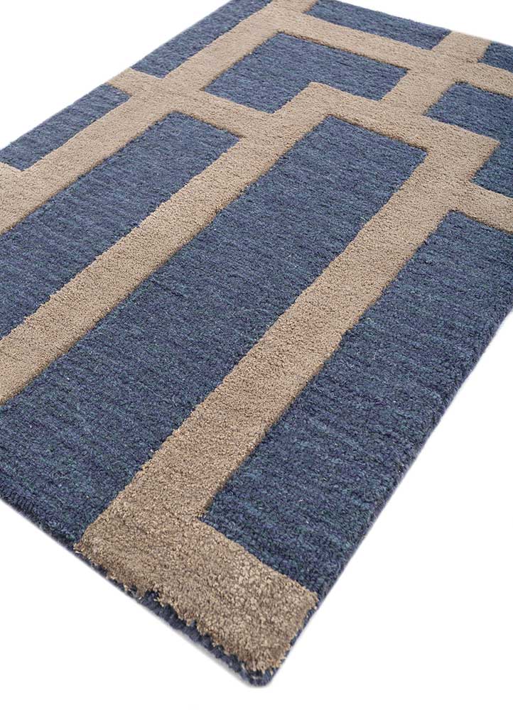 aprezo blue wool and viscose Hand Tufted Rug - FloorShot