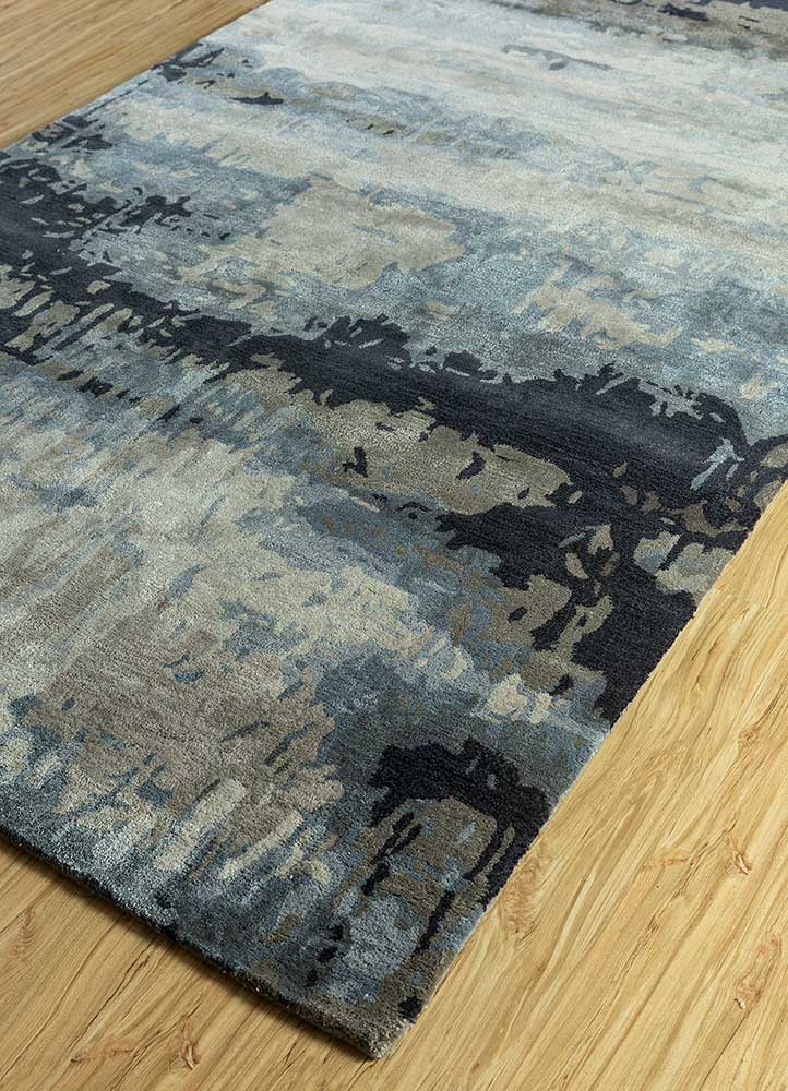 genesis blue wool and viscose Hand Tufted Rug - FloorShot