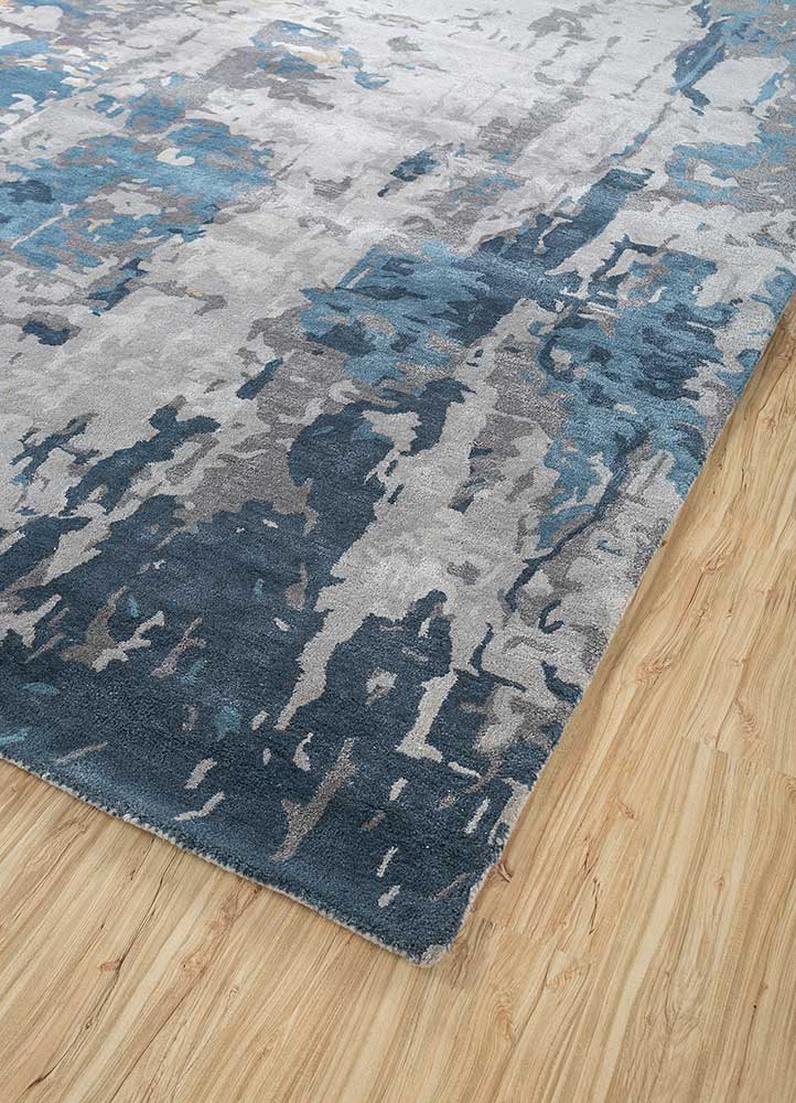 genesis grey and black wool and viscose Hand Tufted Rug - FloorShot