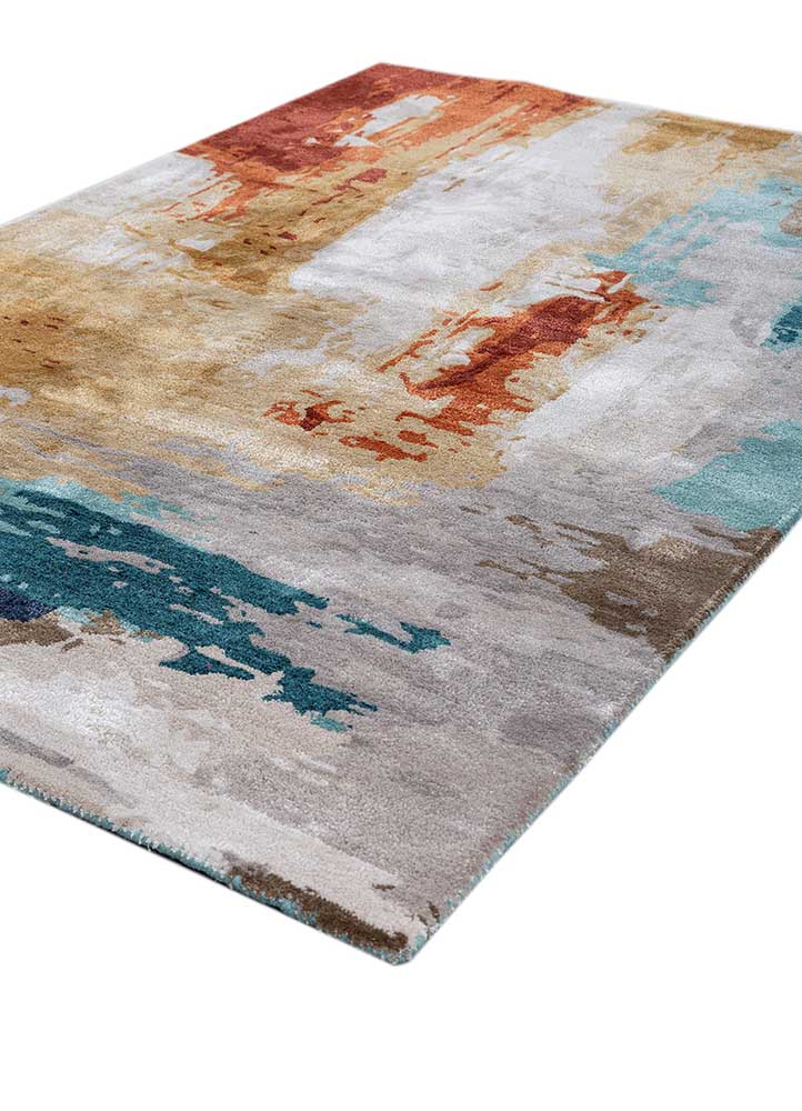 genesis blue wool and viscose Hand Tufted Rug - FloorShot