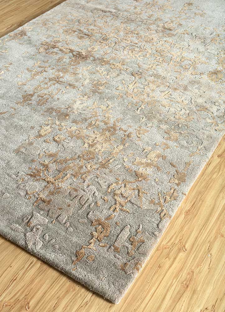 imara beige and brown wool and viscose Hand Tufted Rug - FloorShot