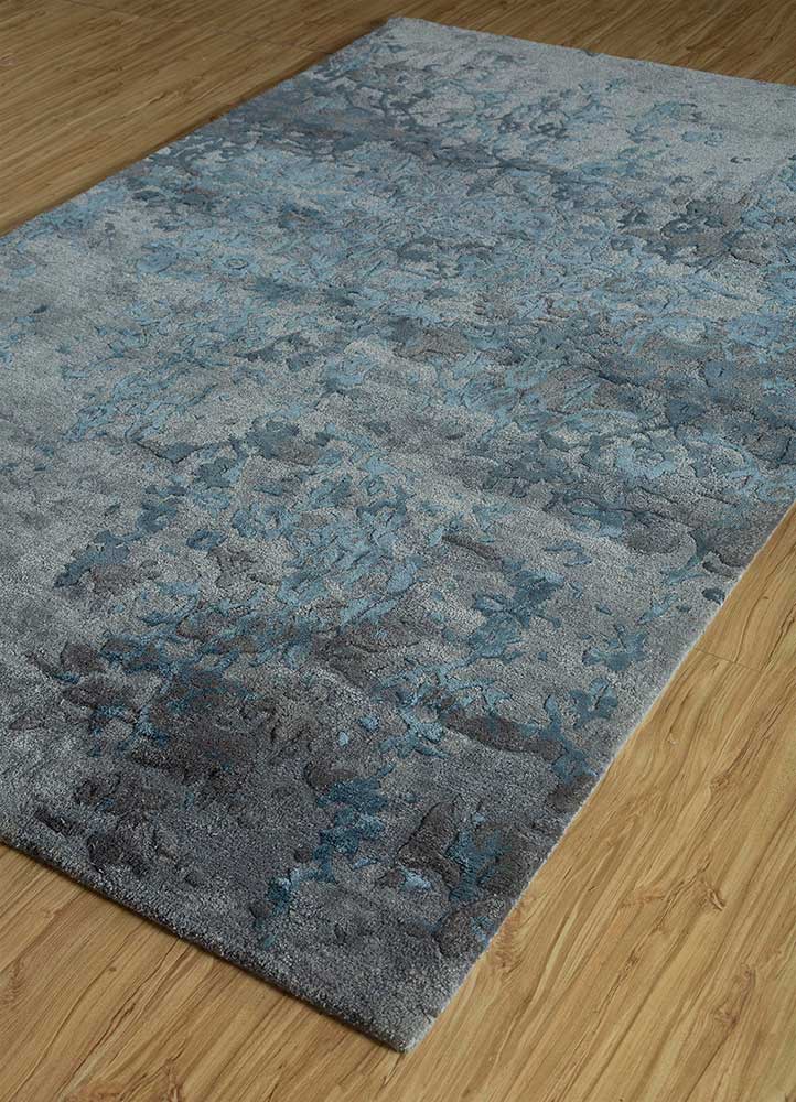 imara blue wool and viscose Hand Tufted Rug - FloorShot