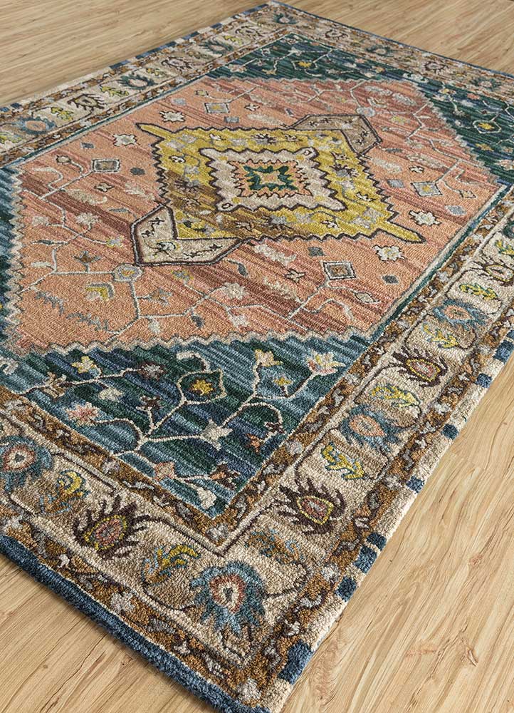 mythos green wool  Rug - FloorShot