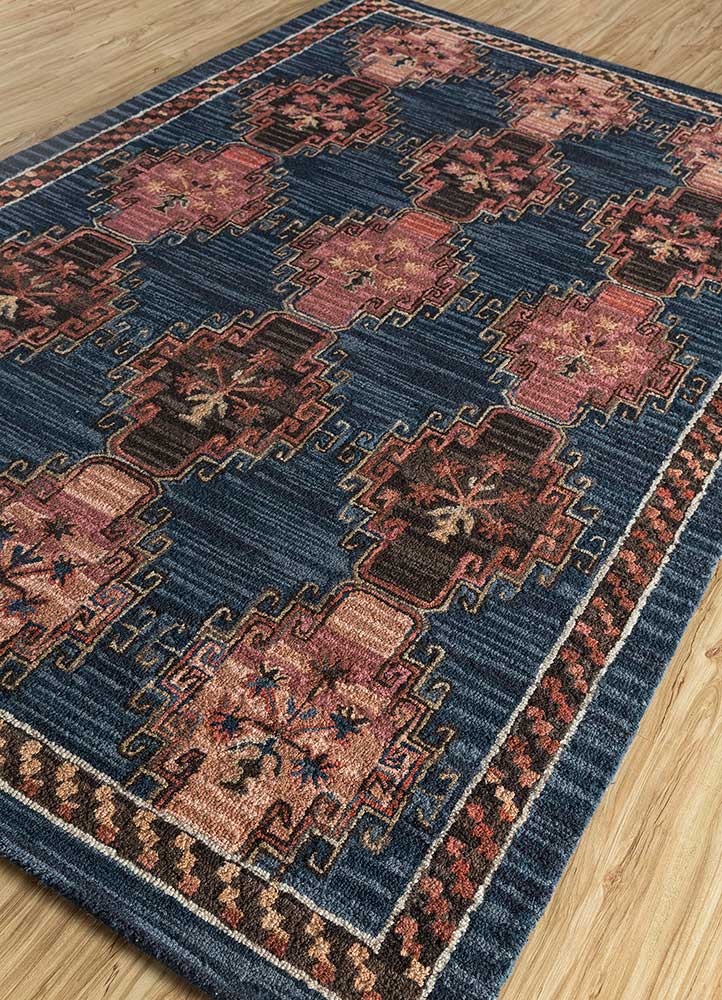 kasbah blue wool Hand Tufted Rug - FloorShot