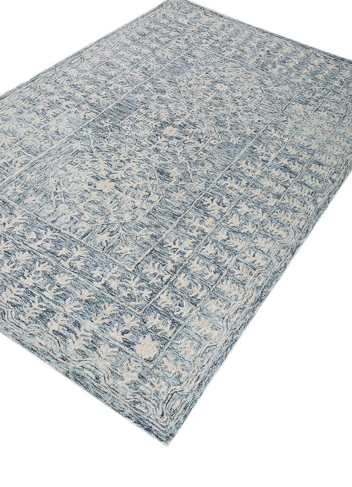 imara blue wool Hand Tufted Rug - FloorShot