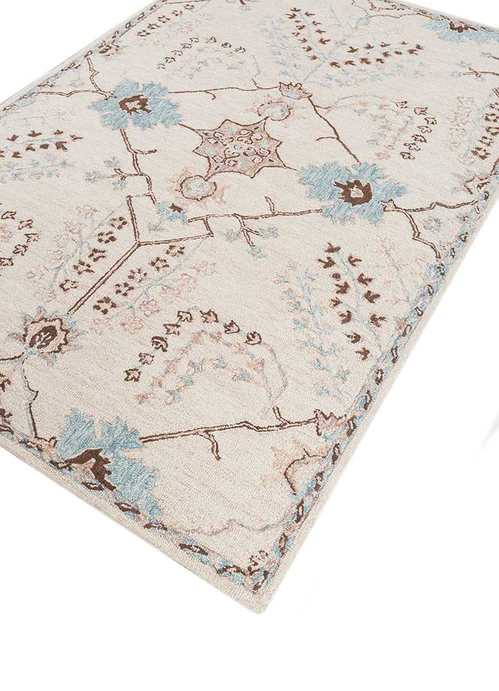 kasbah beige and brown wool Hand Tufted Rug - FloorShot