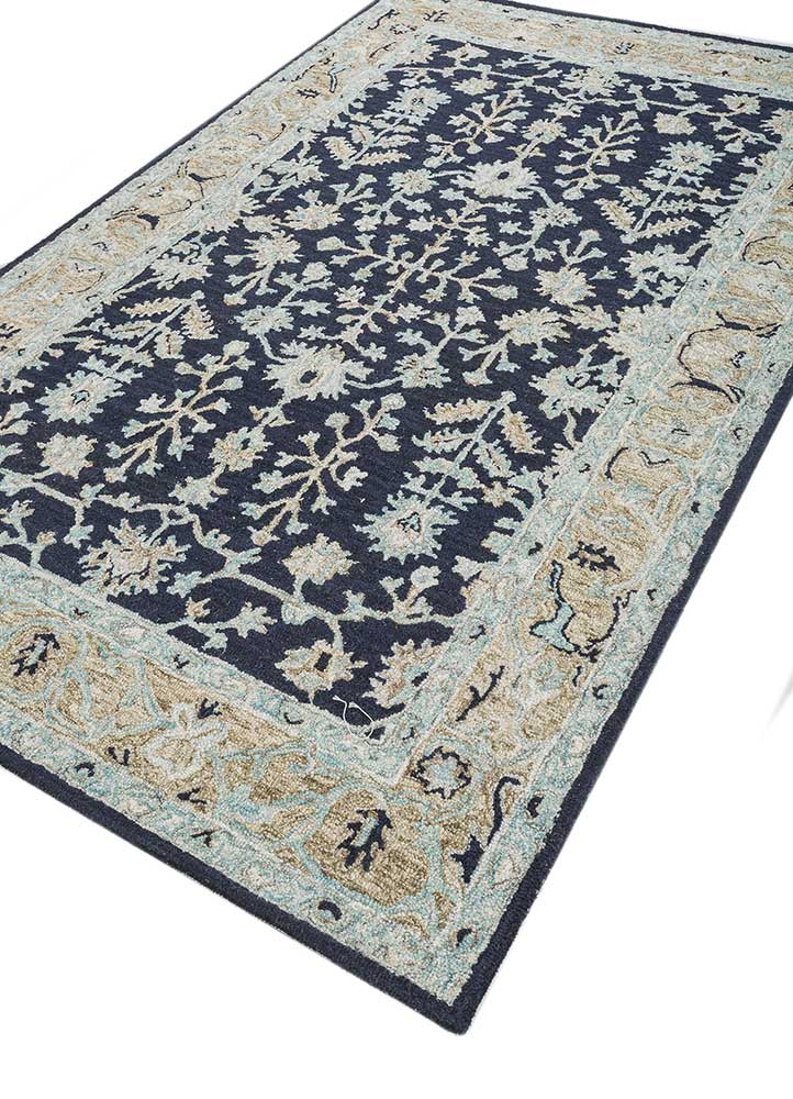 kasbah blue wool Hand Tufted Rug - FloorShot