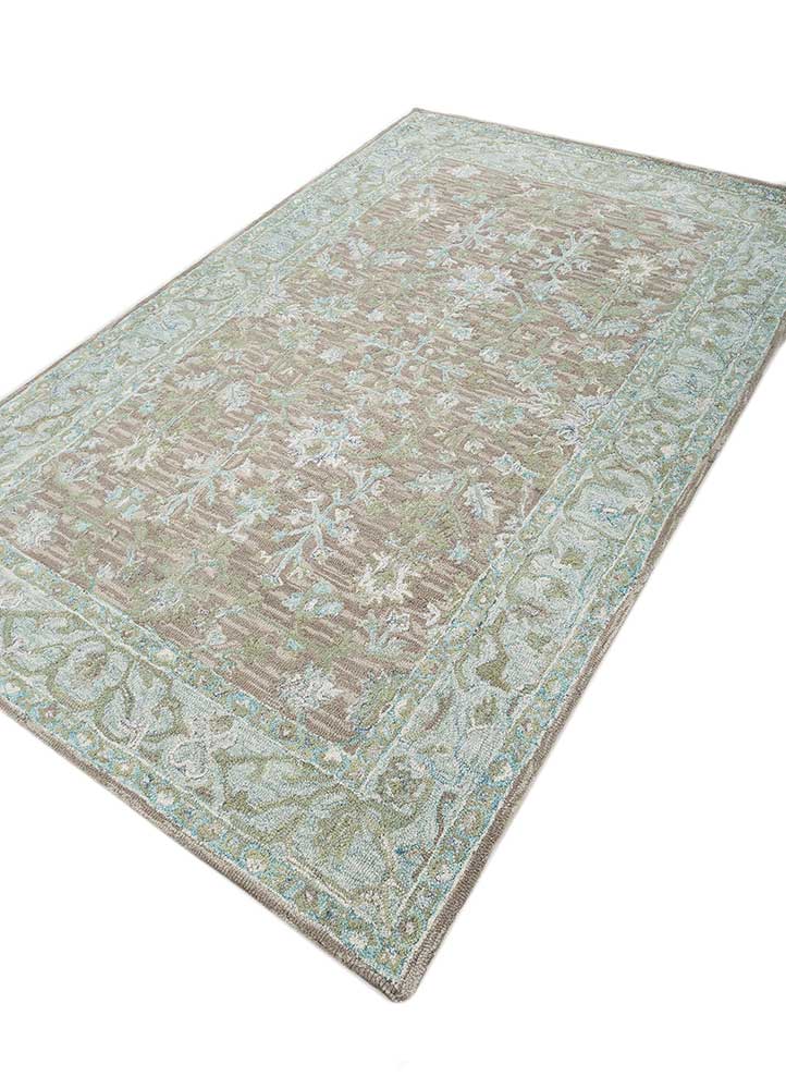 kasbah blue wool Hand Tufted Rug - FloorShot