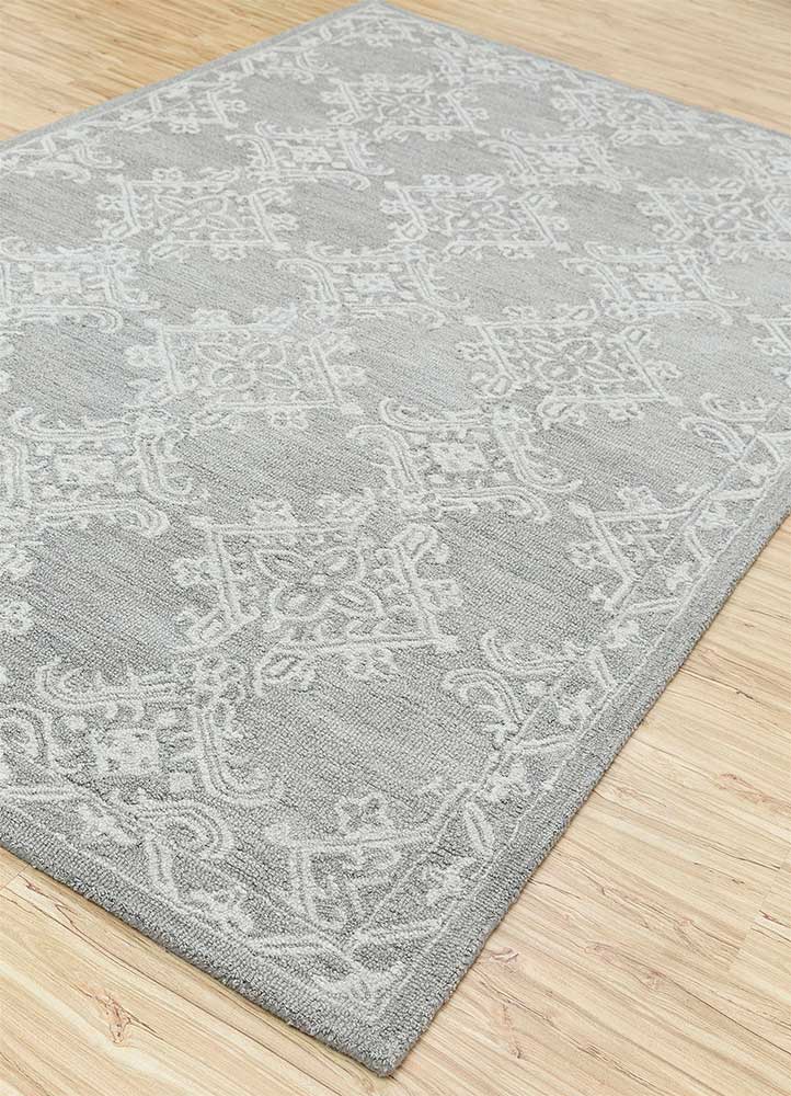 imara grey and black wool Hand Tufted Rug - FloorShot