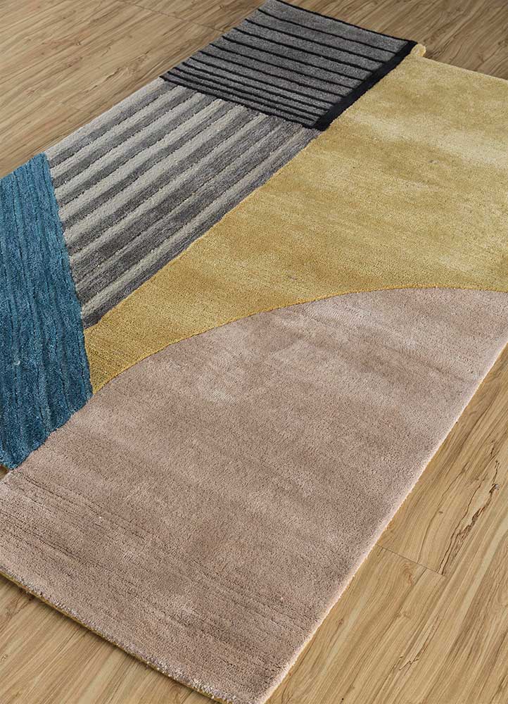 come around gold wool and viscose Hand Tufted Rug - FloorShot