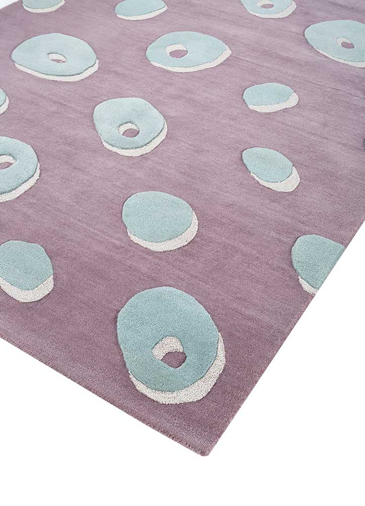 confetti pink and purple wool and viscose Hand Tufted Rug - FloorShot