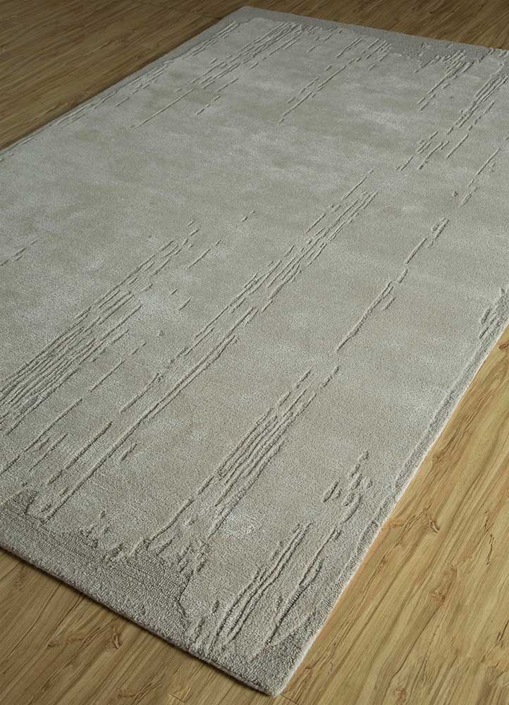 white noise ivory wool and viscose Hand Tufted Rug - FloorShot