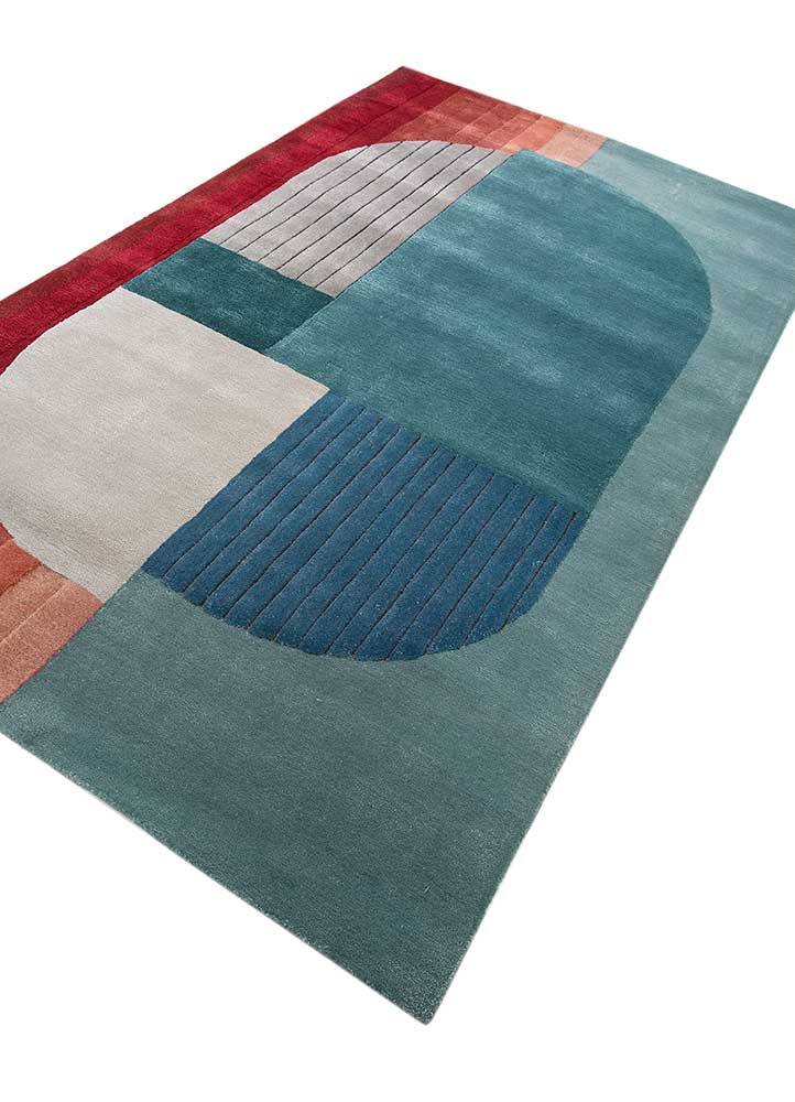 caliedo blue wool and viscose Hand Tufted Rug - FloorShot