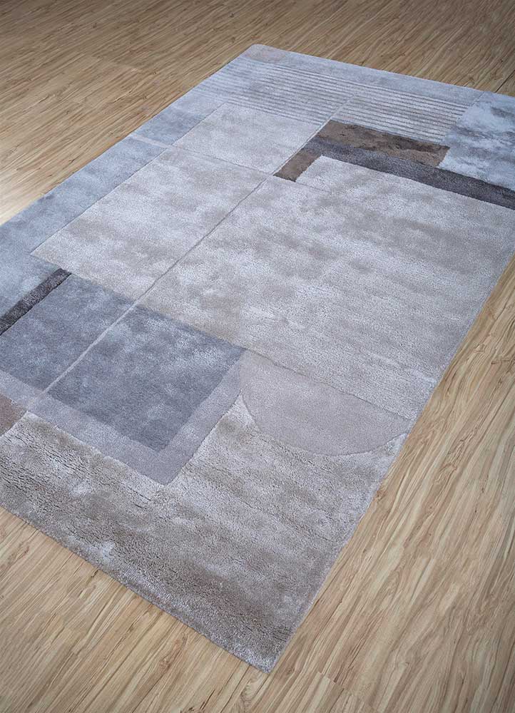 transcend ivory wool and viscose Hand Tufted Rug - FloorShot