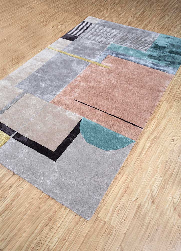 transcend multi wool and viscose Hand Tufted Rug - FloorShot