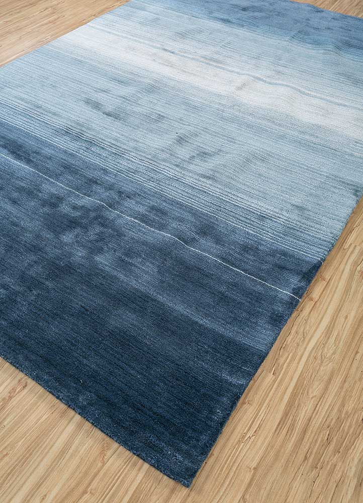 white noise blue wool and viscose Hand Tufted Rug - FloorShot white noise blue wool and viscose Hand Tufted Rug - FloorShot