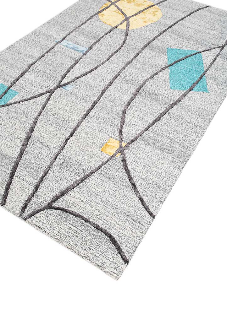 acar grey and black wool and viscose Hand Tufted Rug - FloorShot