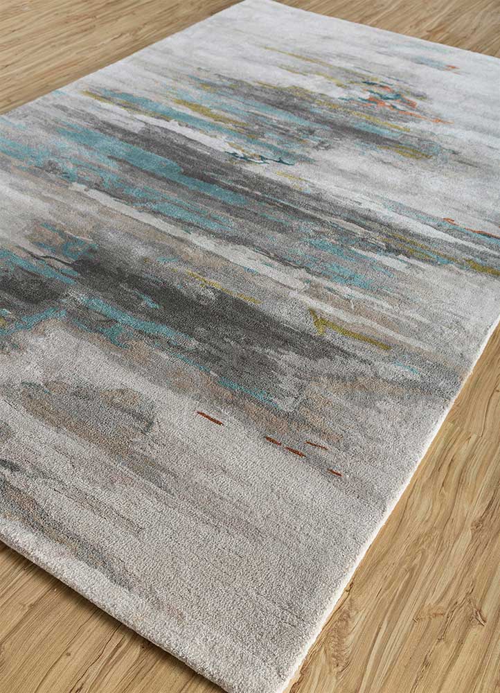 genesis grey and black wool and viscose Hand Tufted Rug - FloorShot