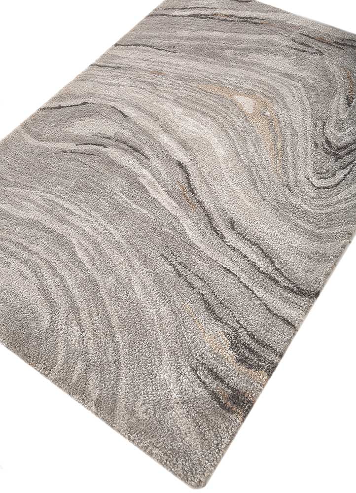 genesis grey and black wool and viscose Hand Tufted Rug - FloorShot