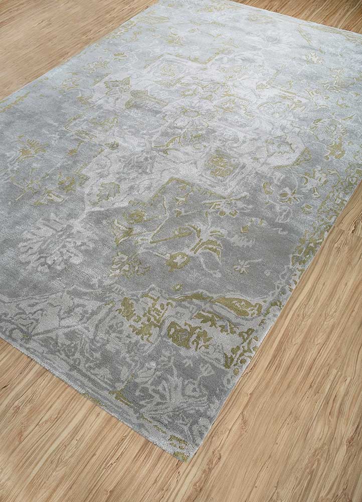 mythos grey and black wool and viscose Hand Tufted Rug - FloorShot