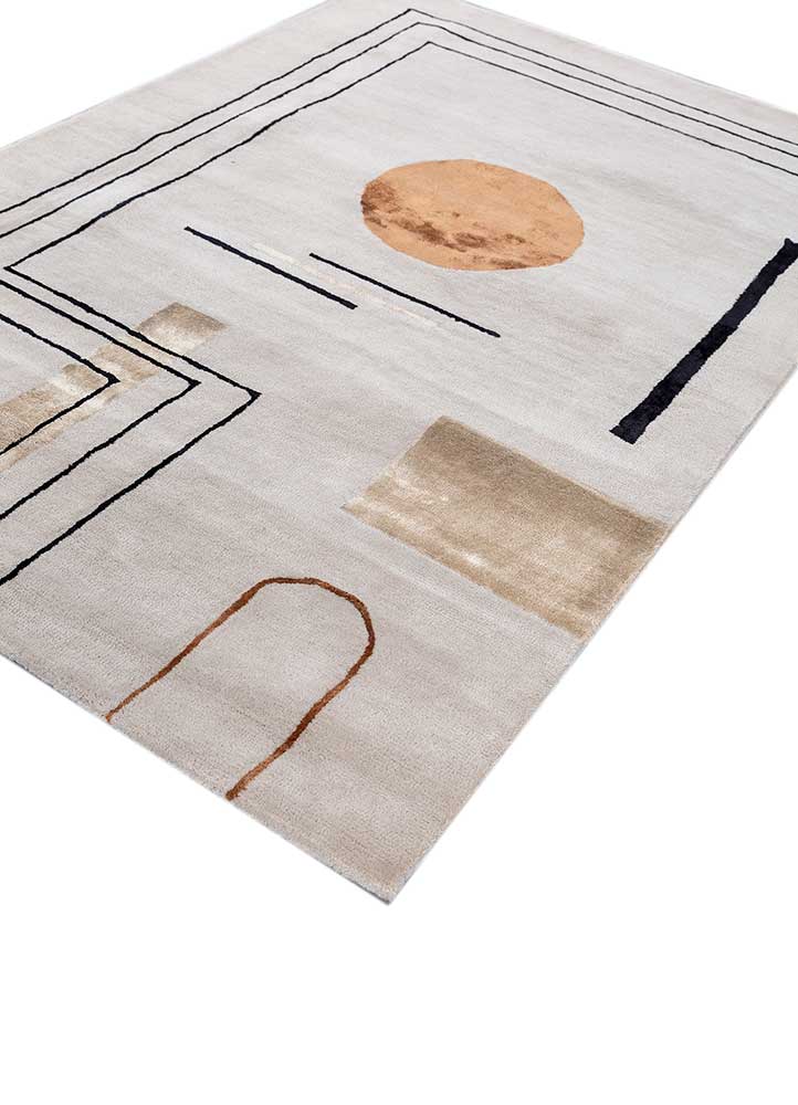 aprezo ivory wool and viscose Hand Tufted Rug - FloorShot