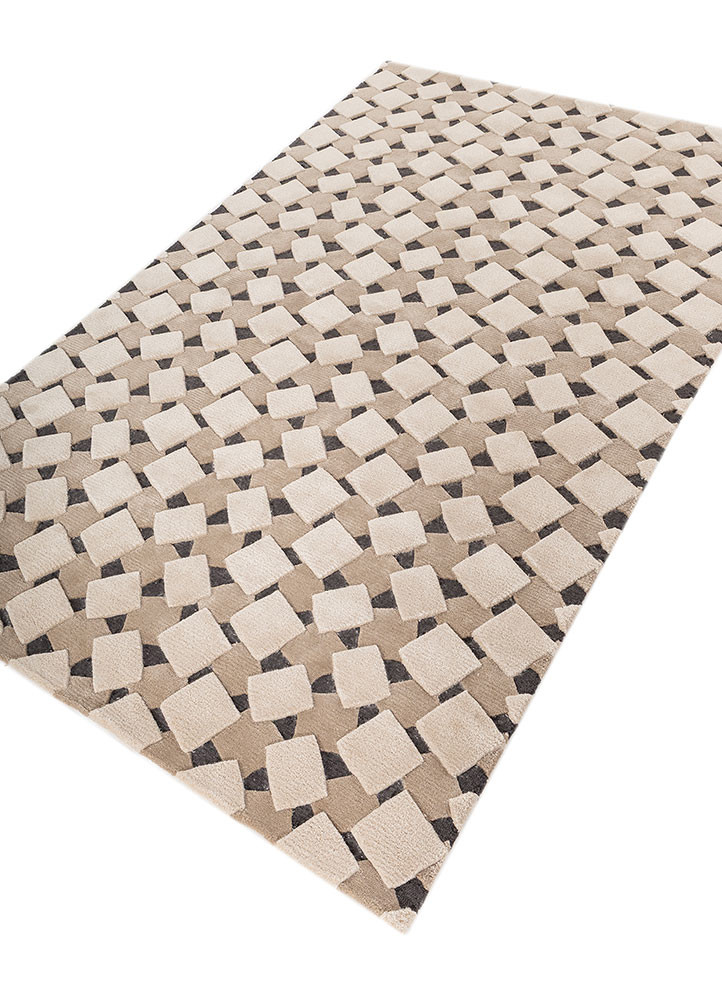 faces beige and brown wool and viscose Hand Tufted Rug - FloorShot faces beige and brown wool and viscose Hand Tufted Rug - FloorShot