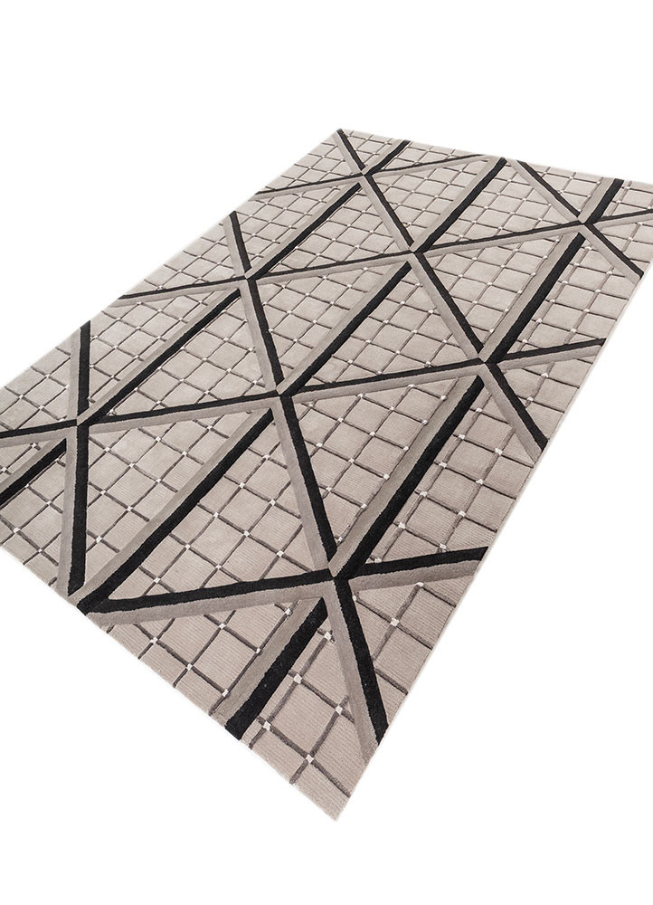 faces grey and black wool and viscose Hand Tufted Rug - FloorShot faces grey and black wool and viscose Hand Tufted Rug - FloorShot