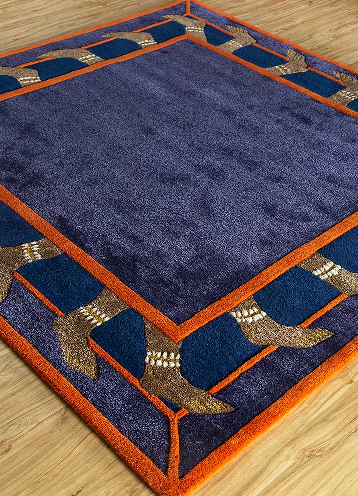 jaipur wunderkammer blue wool and viscose Hand Tufted Rug - FloorShot