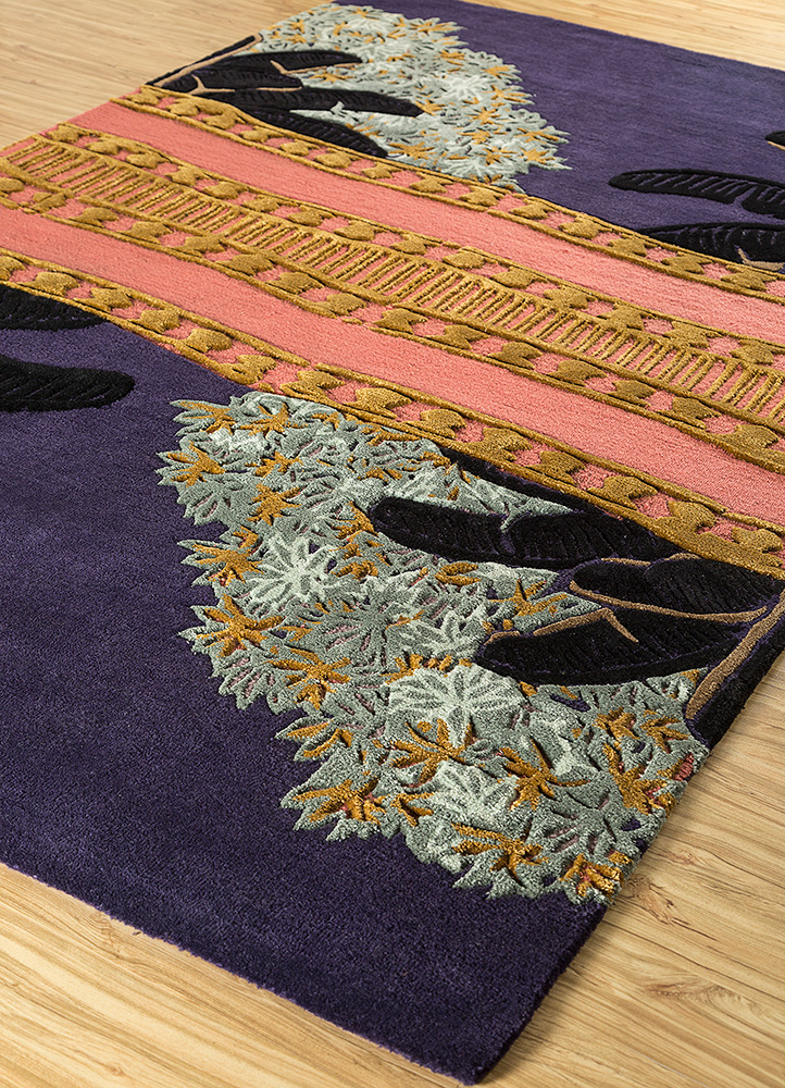 jaipur wunderkammer pink and purple wool and viscose Hand Tufted Rug - FloorShot