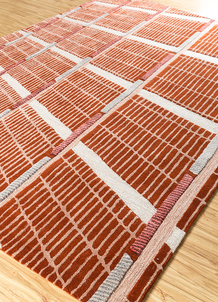 jaipur wunderkammer red and orange wool Hand Tufted Rug - FloorShot jaipur wunderkammer red and orange wool Hand Tufted Rug - FloorShot