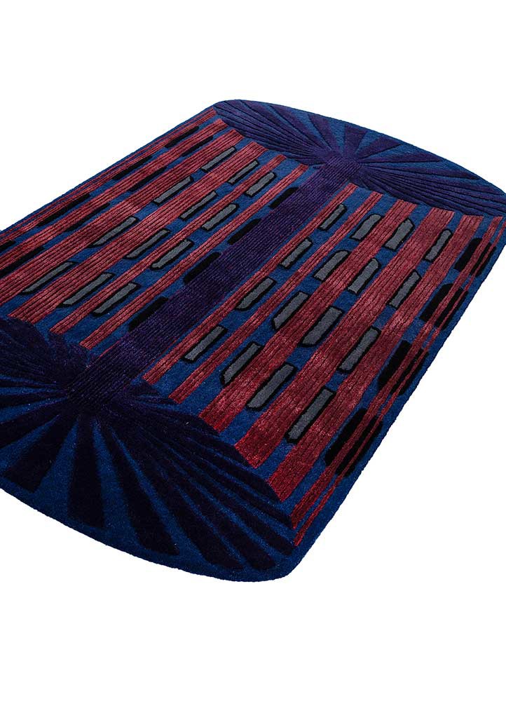 jaipur wunderkammer blue wool and viscose Hand Tufted Rug - FloorShot jaipur wunderkammer blue wool and viscose Hand Tufted Rug - FloorShot