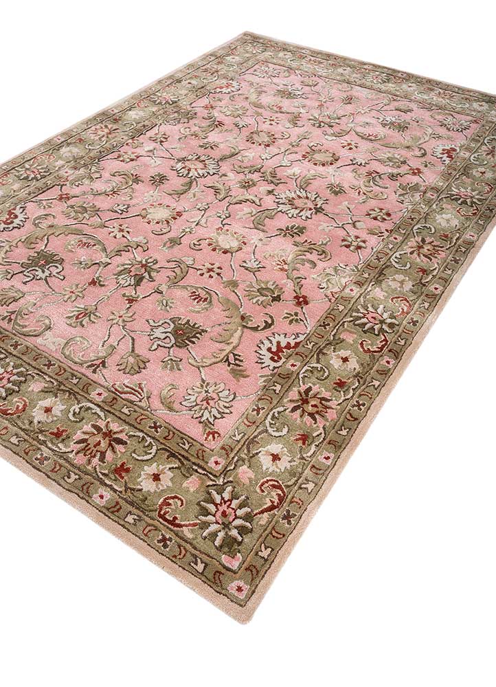 kasbah red and orange wool and viscose Hand Tufted Rug - FloorShot