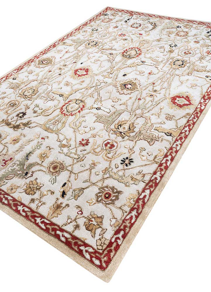 kasbah ivory wool and viscose Hand Tufted Rug - FloorShot