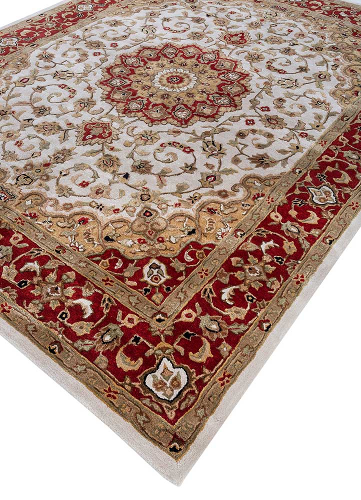 kasbah red and orange wool and viscose Hand Tufted Rug - FloorShot
