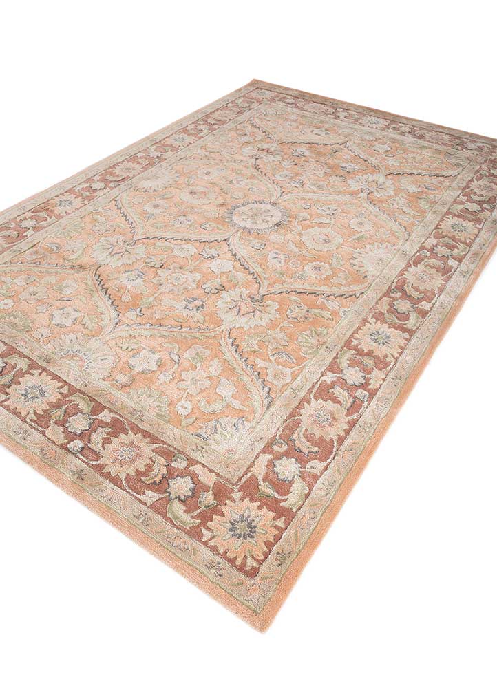 kasbah gold wool and viscose Hand Tufted Rug - FloorShot