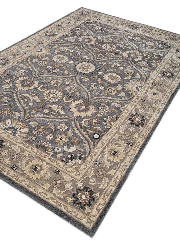 kasbah blue wool and viscose Hand Tufted Rug - FloorShot