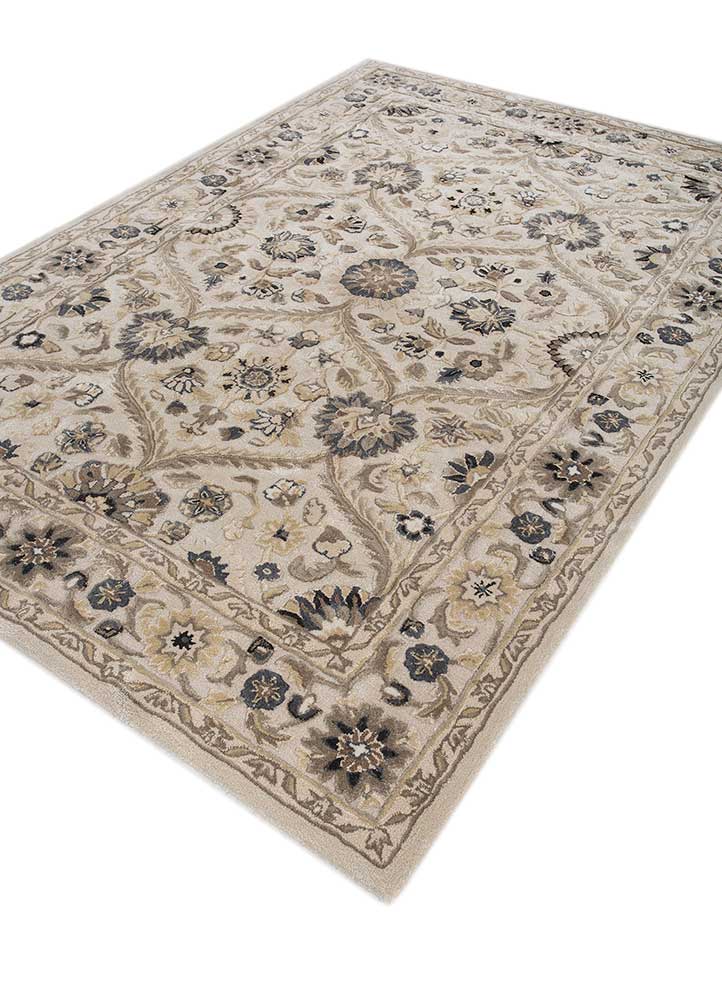 kasbah ivory wool and viscose Hand Tufted Rug - FloorShot