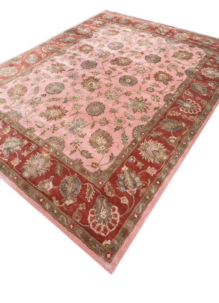 kasbah pink and purple wool and viscose Hand Tufted Rug - FloorShot
