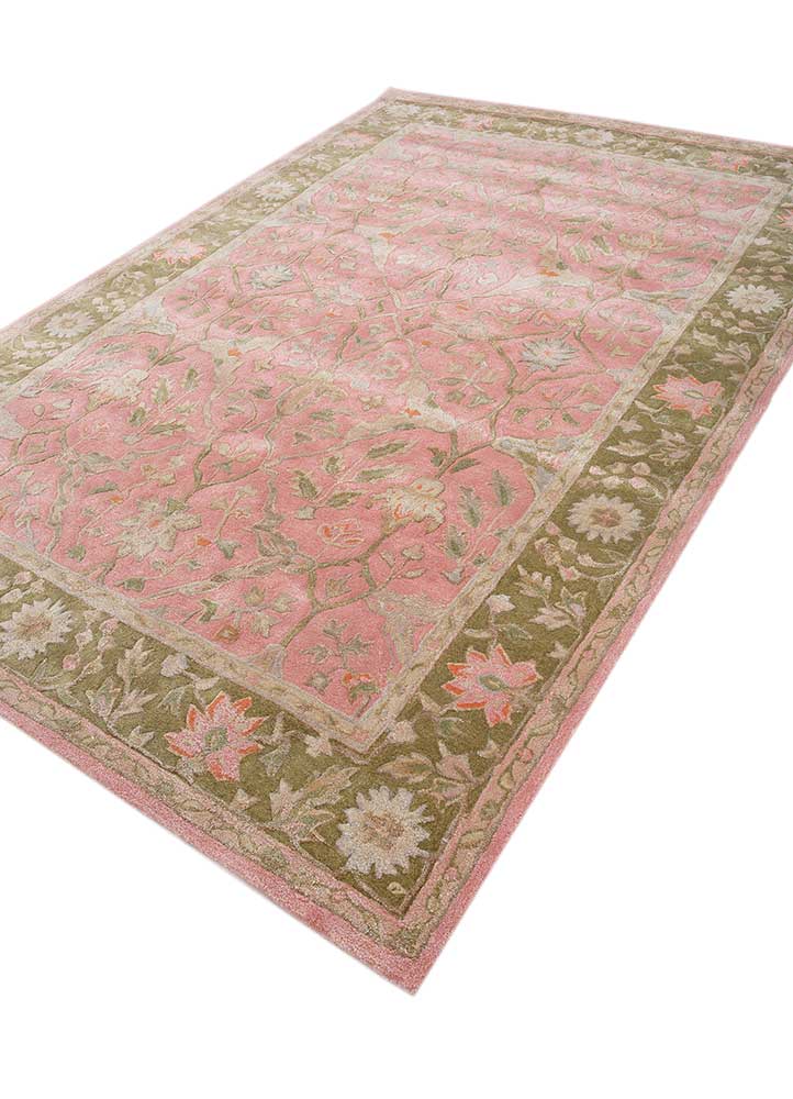 kasbah pink and purple wool and viscose Hand Tufted Rug - FloorShot