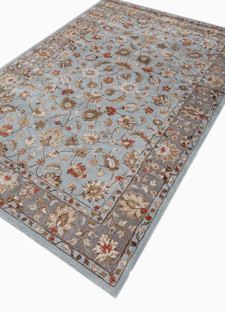 kasbah blue wool and viscose Hand Tufted Rug - FloorShot