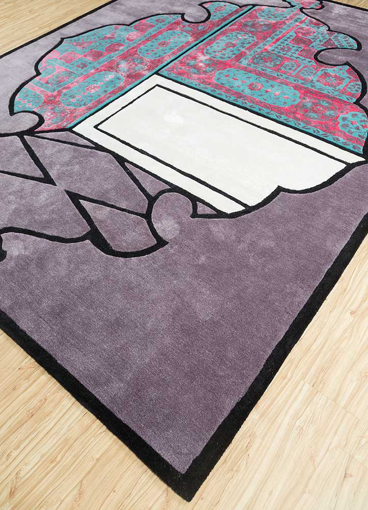 concotion pink and purple wool and viscose Hand Tufted Rug - FloorShot