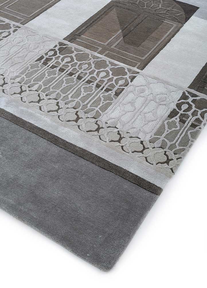 jaipur wunderkammer grey and black wool and viscose Hand Tufted Rug - FloorShot